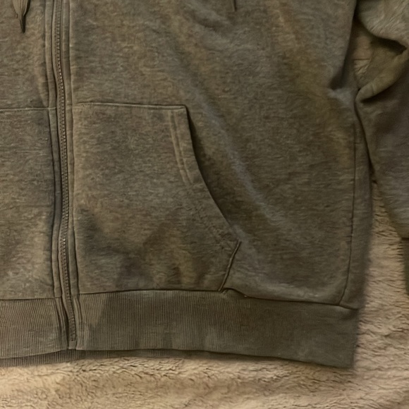 Grey Hoodie Sweatshirt Zipper Large - Picture 4 of 6